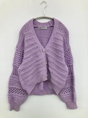 ZARA/ザラ/カーディガン/ボレロ/トップス/パープル/M