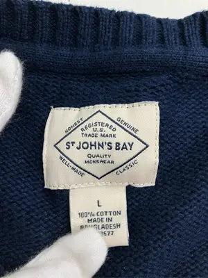 ST JOHN'S BAY/セントジョンズベイ/ニット/セーター/トップス/ネイビー/L