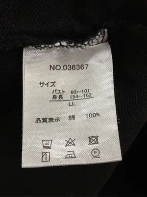 Tシャツ/カットソー/トップス/ブラック/LL