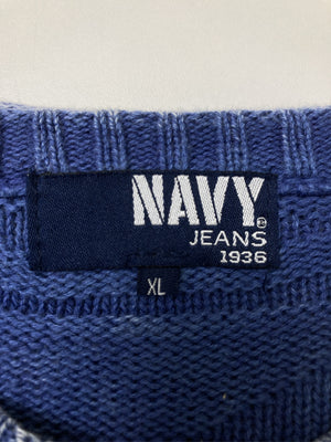 NAVY/ネイビー/ニット/セーター/トップス/ブルー/XL