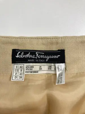 Salvatore Ferragamo/サルヴァトーレフェラガモ/ミモレ/半端丈スカート/スカート/ベージュ/I 40/US 8/F 40/D 38