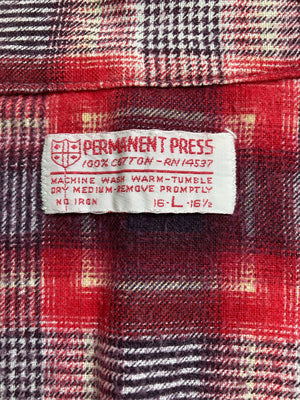 PERMANENT PRESS/パーマネントプレス/シャツ/ブラウス/トップス/レッド/16   L  16 1/2