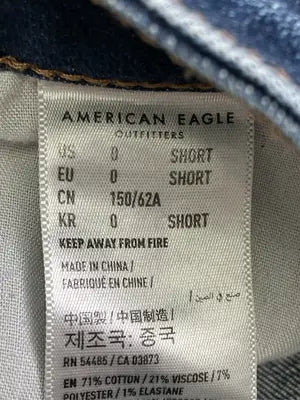AMERICAN EAGLE/アメリカンイーグル/デニムパンツ/パンツ/ブルー/US 0