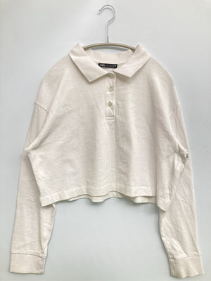 ZARA/ザラ/ポロシャツ/トップス/ホワイト/EUR M/USA M/ MEX 28