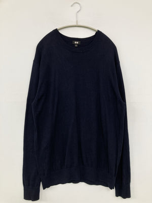 UNIQLO/ユニクロ/ニット/セーター/トップス/ネイビー/L