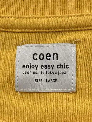 coen/コーエン/Tシャツ/カットソー/トップス/イエロー/LARGE