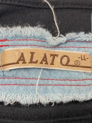 ALATO/Tシャツ/カットソー/トップス/ブラック/LL