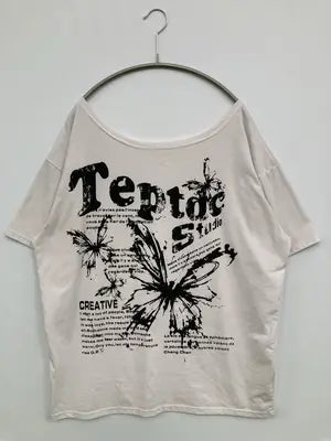 JiNliANGTENGdA/Tシャツ/カットソー/トップス/ホワイト/L