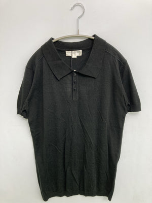 gRon/ポロシャツ/トップス/ブラック/LaRgE