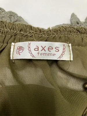 axes femme/アクシーズファム/シャツ/ブラウス/トップス/カーキ/M