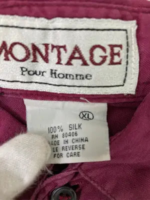 montage/シャツ/ブラウス/トップス/レッド/XL