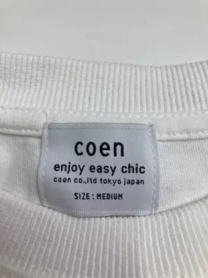 coen/コーエン/Tシャツ/カットソー/トップス/ホワイト/MEDIUM
