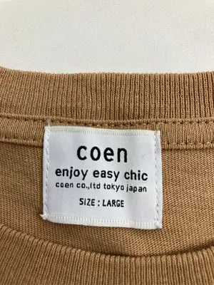 coen/コーエン/Tシャツ/カットソー/トップス/ブラウン/LARGE