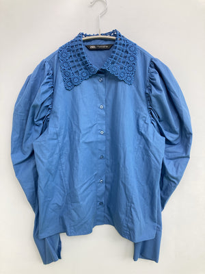 ZARA/ザラ/シャツ/ブラウス/トップス/ブルー/M