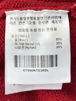 COVERNAT/ニット/セーター/トップス/レッド/LARGE