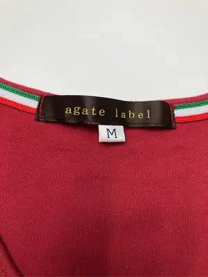 agate label/Tシャツ/カットソー/トップス/レッド/M