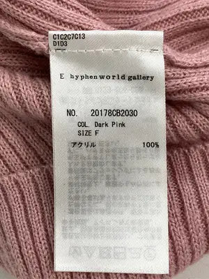 E hyphen world gallery peace/イーハイフンワールドギャラリーピース/ニット/セーター/トップス/ピンク/F
