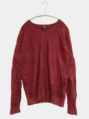 UNIQLO/ユニクロ/ニット/セーター/トップス/レッド/L