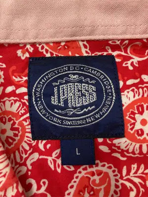J.PRESS/ジェイプレス/シャツ/ブラウス/トップス/レッド/L