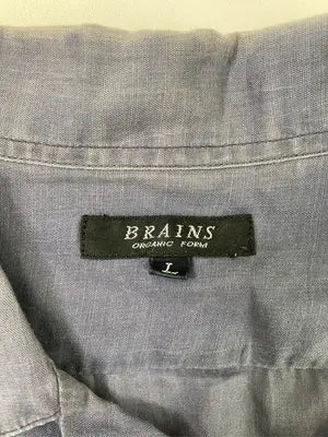 BRAINS/シャツ/ブラウス/トップス/ネイビー/L