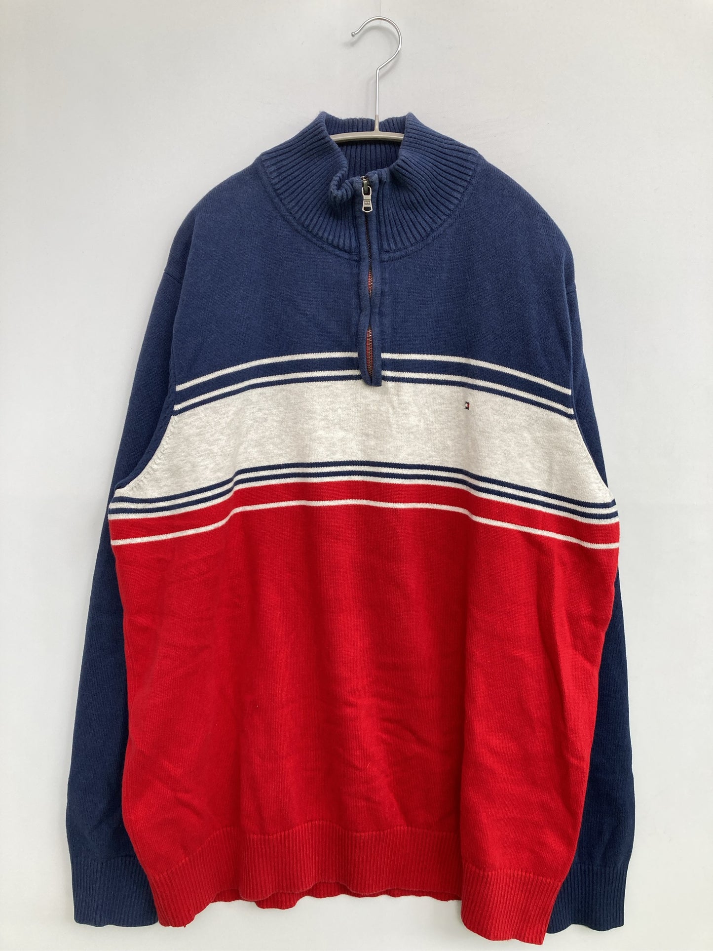 TOMMY HILFIGER/トミーヒルフィガー/ニット/セーター/トップス/ネイビー/XXL
