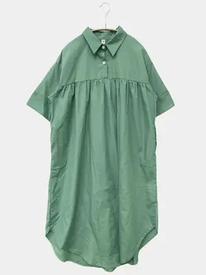 Fashion/ファッション/シャツワンピース/ワンピース/ドレス/グリーン/M