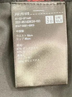 UNIQLO/ユニクロ/ショート/ミニスカート/スカート/ブラック/ウエスト 58cm