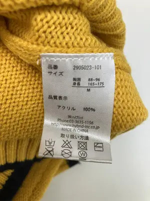 VISION STREET WEAR/ヴィジョンストリートウェア/ニット/セーター/トップス/イエロー/M