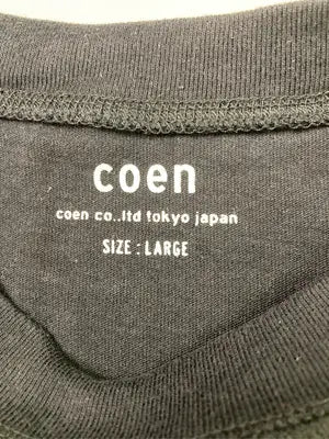 coen/コーエン/Tシャツ/カットソー/トップス/ブラック/LARGE
