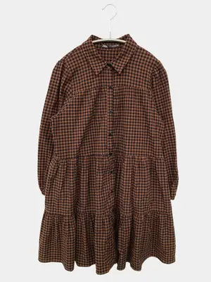 ZARA/ザラ/シャツワンピース/ワンピース/ドレス/ブラウン/M