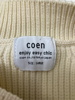 coen/コーエン/ニット/セーター/トップス/ホワイト/LARGE