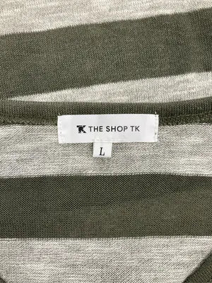 THE SHOP TK/ザショップティーケー/Tシャツ/カットソー/トップス/カーキ/L