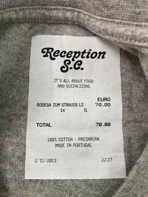 Reception S.C./Tシャツ/カットソー/トップス/グレー/S