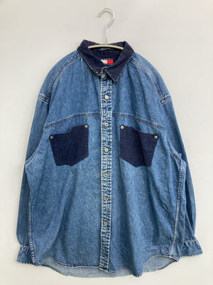 TOMMY HILFIGER/トミーヒルフィガー/シャツ/ブラウス/トップス/ブルー/M