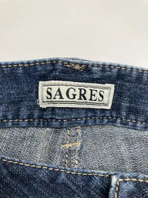 SAGRES/デニムパンツ/パンツ/ネイビー/ウエスト67 ヒップ93 股下丈76