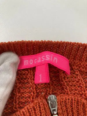 mocassin/ニット/セーター/トップス/オレンジ/1
