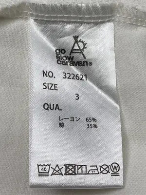 go slow caravan/ゴースローキャラバン/Tシャツ/カットソー/トップス/ホワイト/3