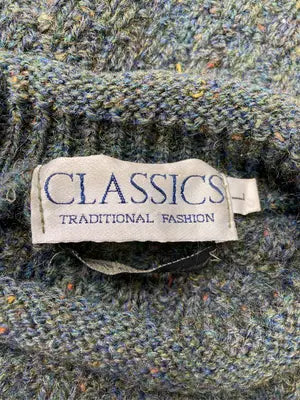 CLASSIC FASHION/ニット/セーター/トップス/グリーン/L
