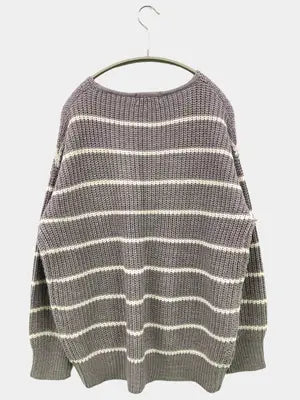 NAVY/ネイビー/ニット/セーター/トップス/グレー/L