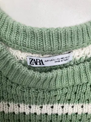 ZARA/ザラ/Tシャツ/カットソー/トップス/ライトグリーン/EUR L-XL