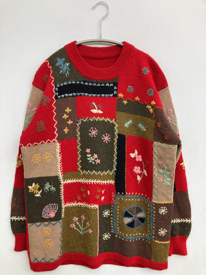 ニット/セーター/トップス/レッド