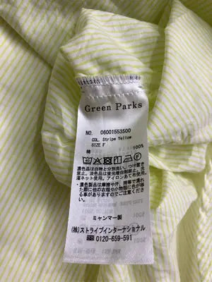 Green Parks/シャツ/ブラウス/トップス/イエロー/F