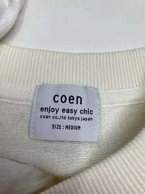 coen/コーエン/スウェット/トップス/アイボリー/MEDIUM