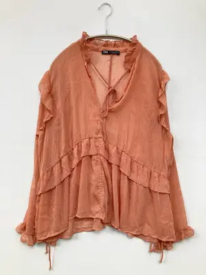 ZARA/ザラ/Tシャツ/カットソー/トップス/オレンジ/L