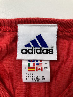 adidas/アディダス/Tシャツ/カットソー/トップス/レッド/L