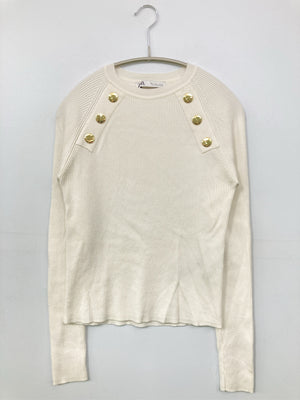 ZARA/ザラ/Tシャツ/カットソー/トップス/ホワイト/L