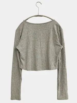 YRZS/Tシャツ/カットソー/トップス/グレー/L