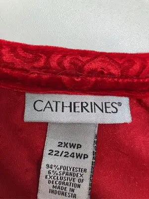 CATHERINES/Tシャツ/カットソー/トップス/レッド/2XWP