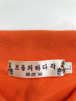 シャツワンピース/ワンピース/ドレス/オレンジ/L