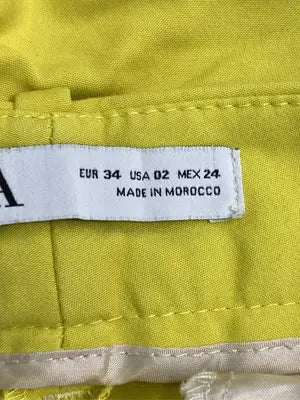 ZARA/ザラ/スラックス/パンツ/イエロー/EUR 34/USA 2/MEX 24